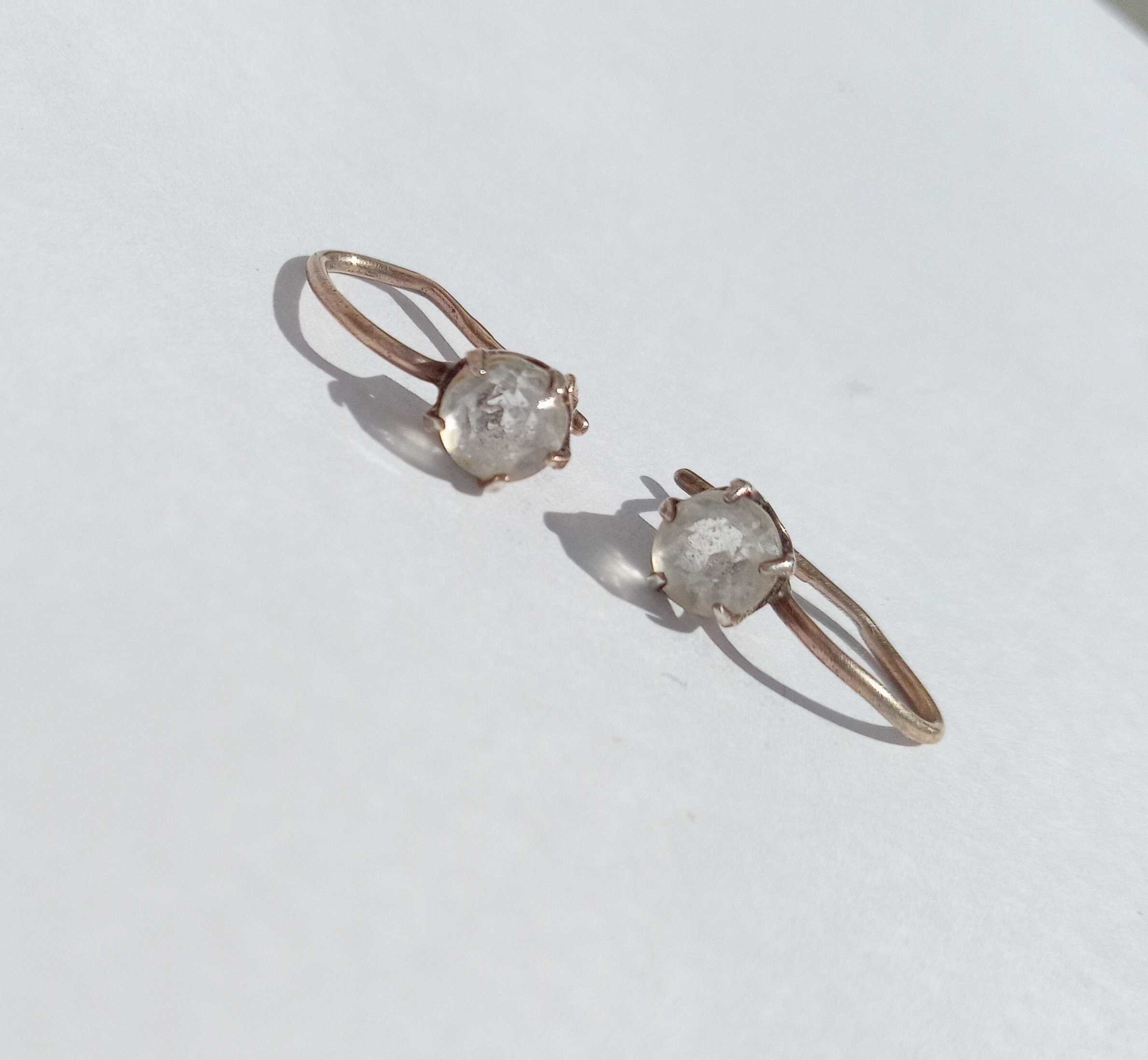 Сережки срібло 875 проба. Зірочка. РС2. Камні горний хрусталь. СССР