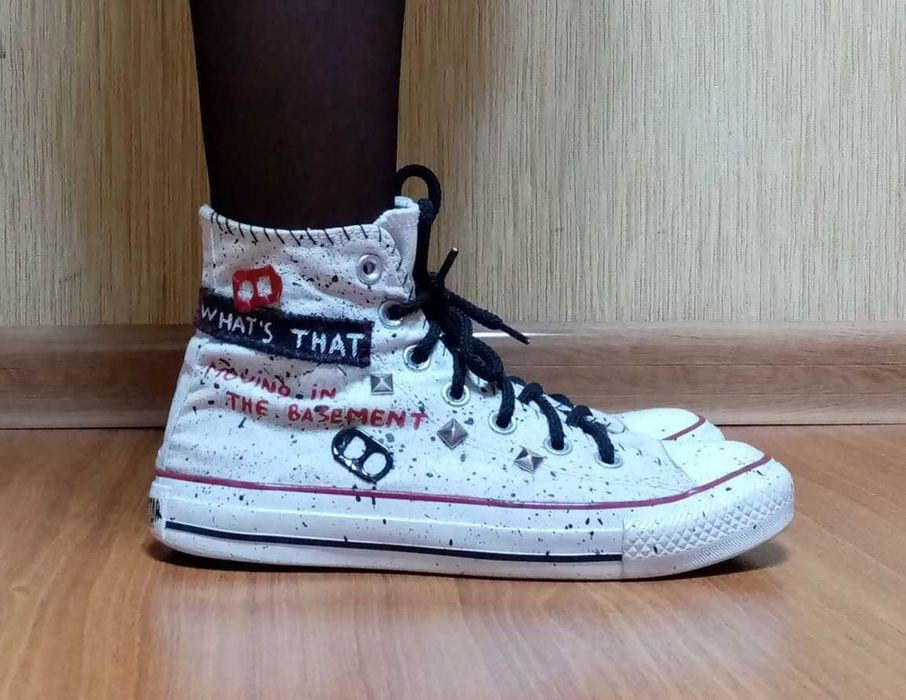 Кастомні кеди Converse, ручний розпис у стилі панк, гранж. Унісекс