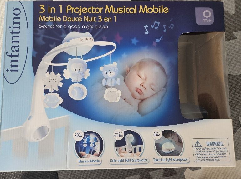 Karuzela niemowlęca projektor 3w1 Infantino