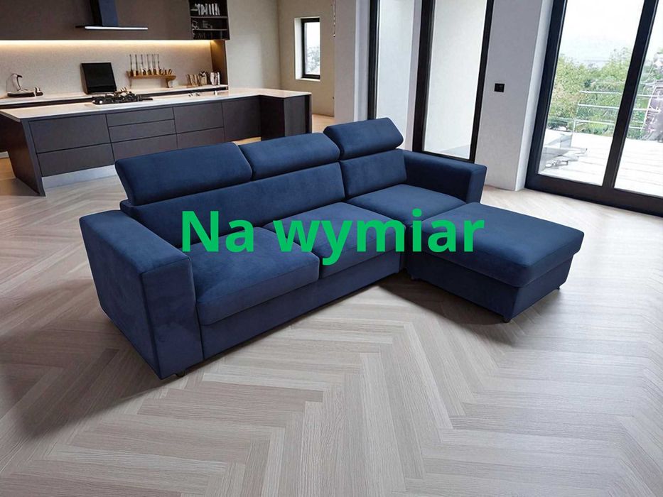 Sofa Kanapa Narożnik  na wymiar z funkcją spania i pojemnikiem