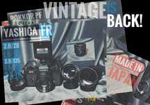 Vintage-retro analogowy aparat fotograficzny YASHICA. Zestaw