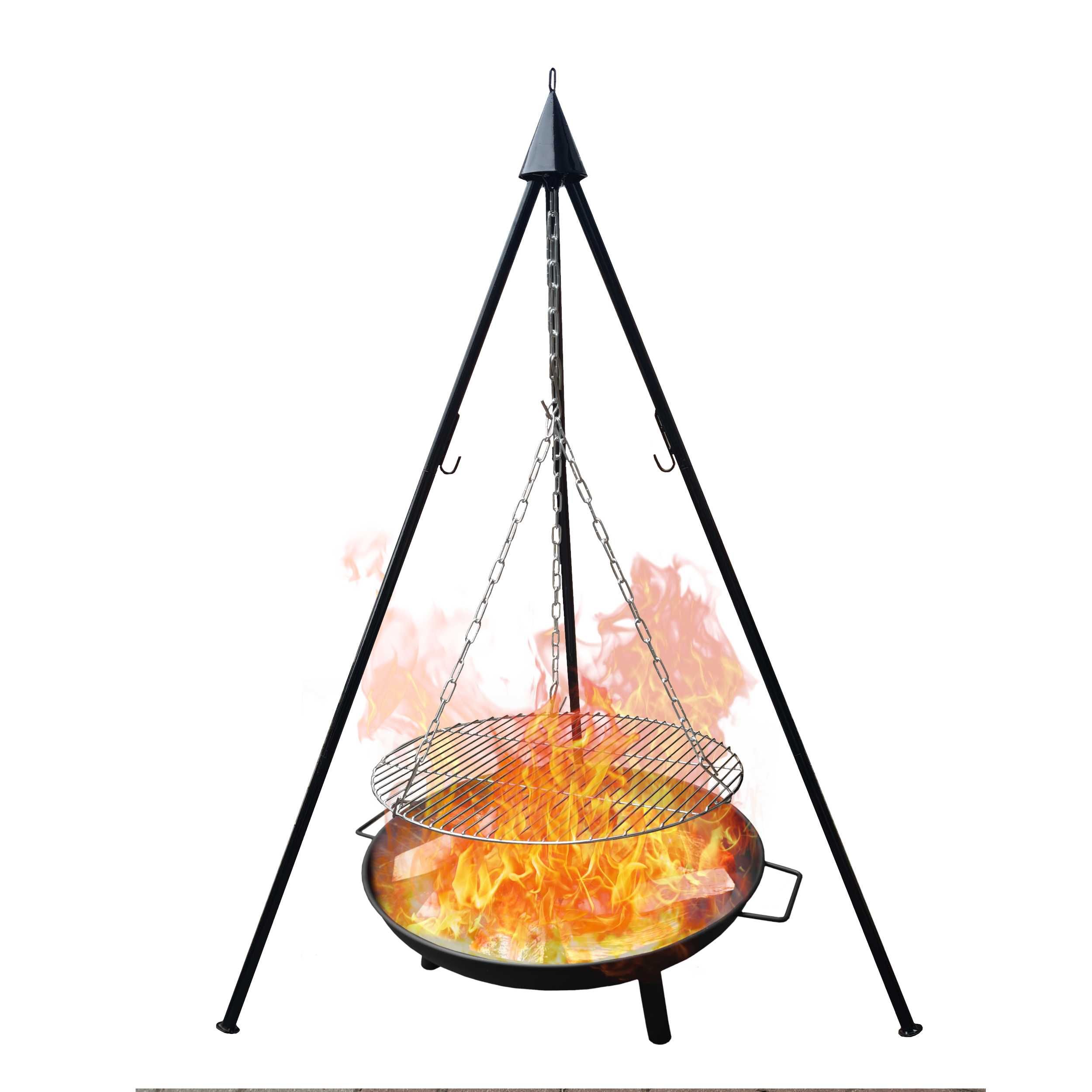 Grill ogrodowy Palenisko ogrodowe ruszt 60 cm wiszący trójnóg duży