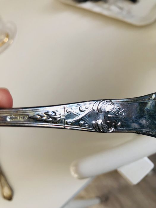 Hefra duże Sztuće posrebrzane komplet do salatki łyżki antyk