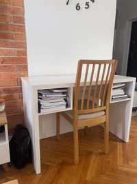 biurko białe, drewniane [4 szt.=500 zł]