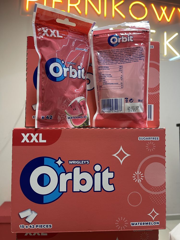 Gumy Orbit Watermelon, duża paczka XXL! Slodycze z Niemiec i nie tylko