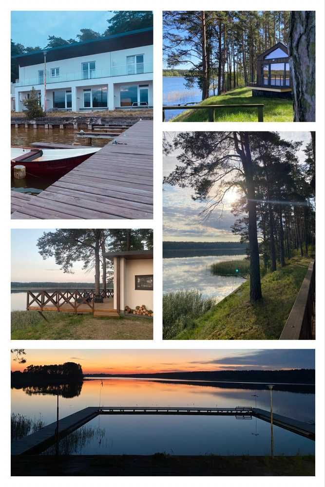 Domek nad jeziorem, pomost, las, wynajem całoroczny
