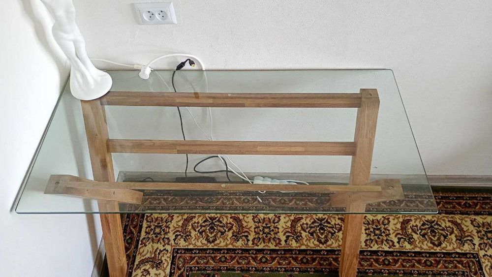 Скляний компьютерний стіл / Стеклянный компьютерный стол 120х60