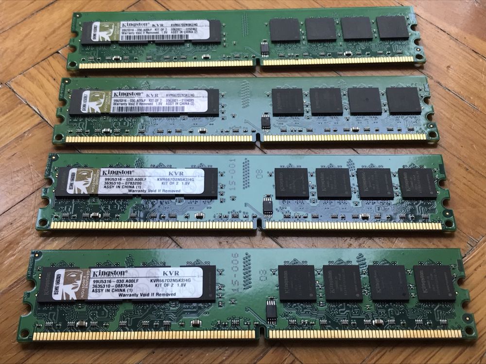 Ram ddr2 kingstone 4x2gb. kvr667d2n5k2