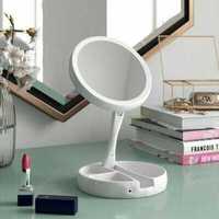 Кругле дзеркало для макіяжу з підсвічуванням Led mirror My Fold Away