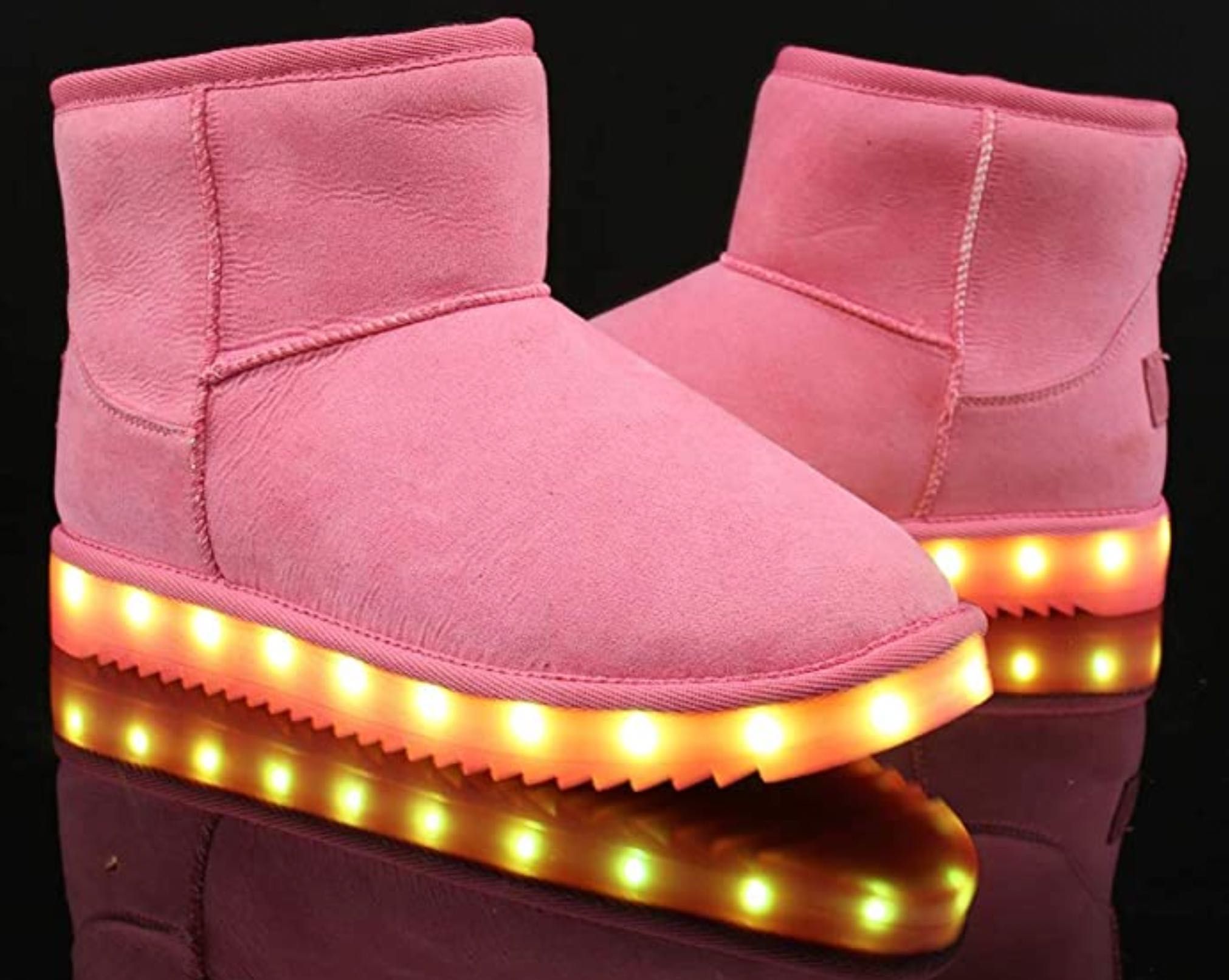 -70% - Ocieplane Buty LED emu różowe - wys. 24h - 36-40
