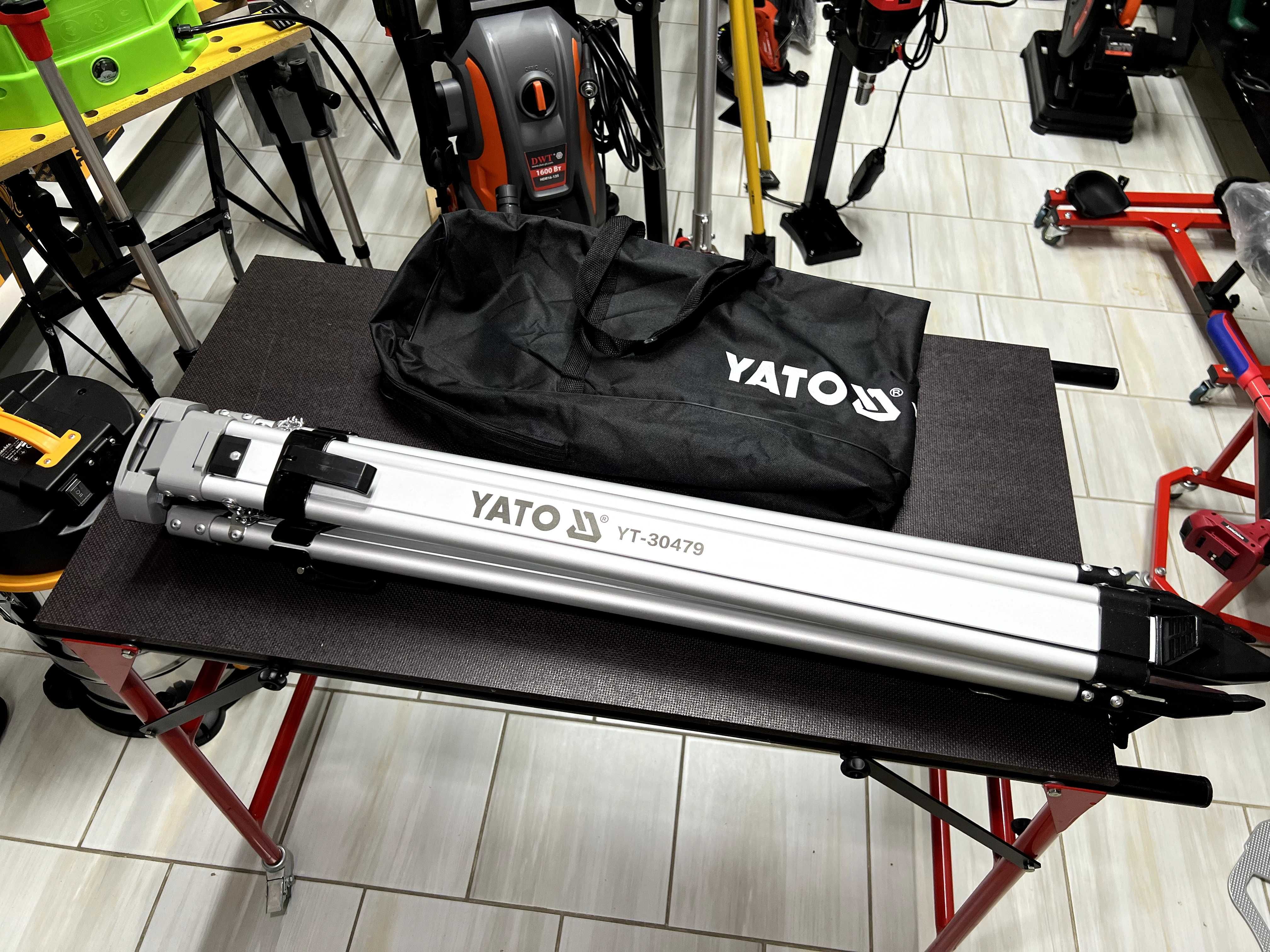 Якісний Штатив для нівеліра YATO 1.5 м Верхній зажим + сумка