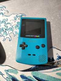 Game Boy colour azul  com 3 jogos