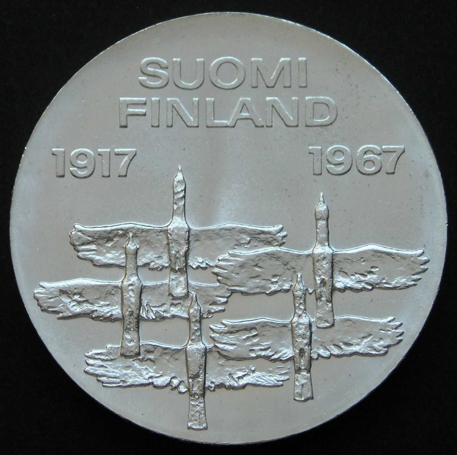 Finlandia 10 markkaa marek 1967 - niepodległość rocznica - srebro