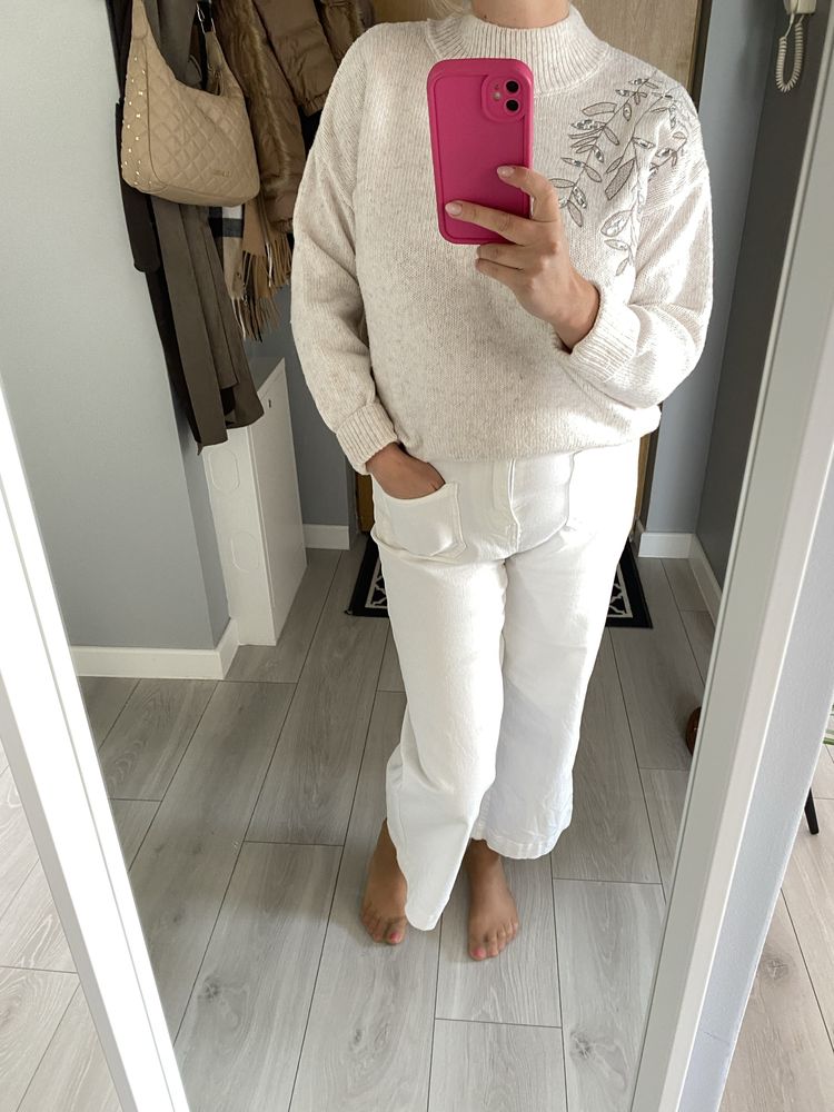 sweter, półgolf z aplikacją sinsay