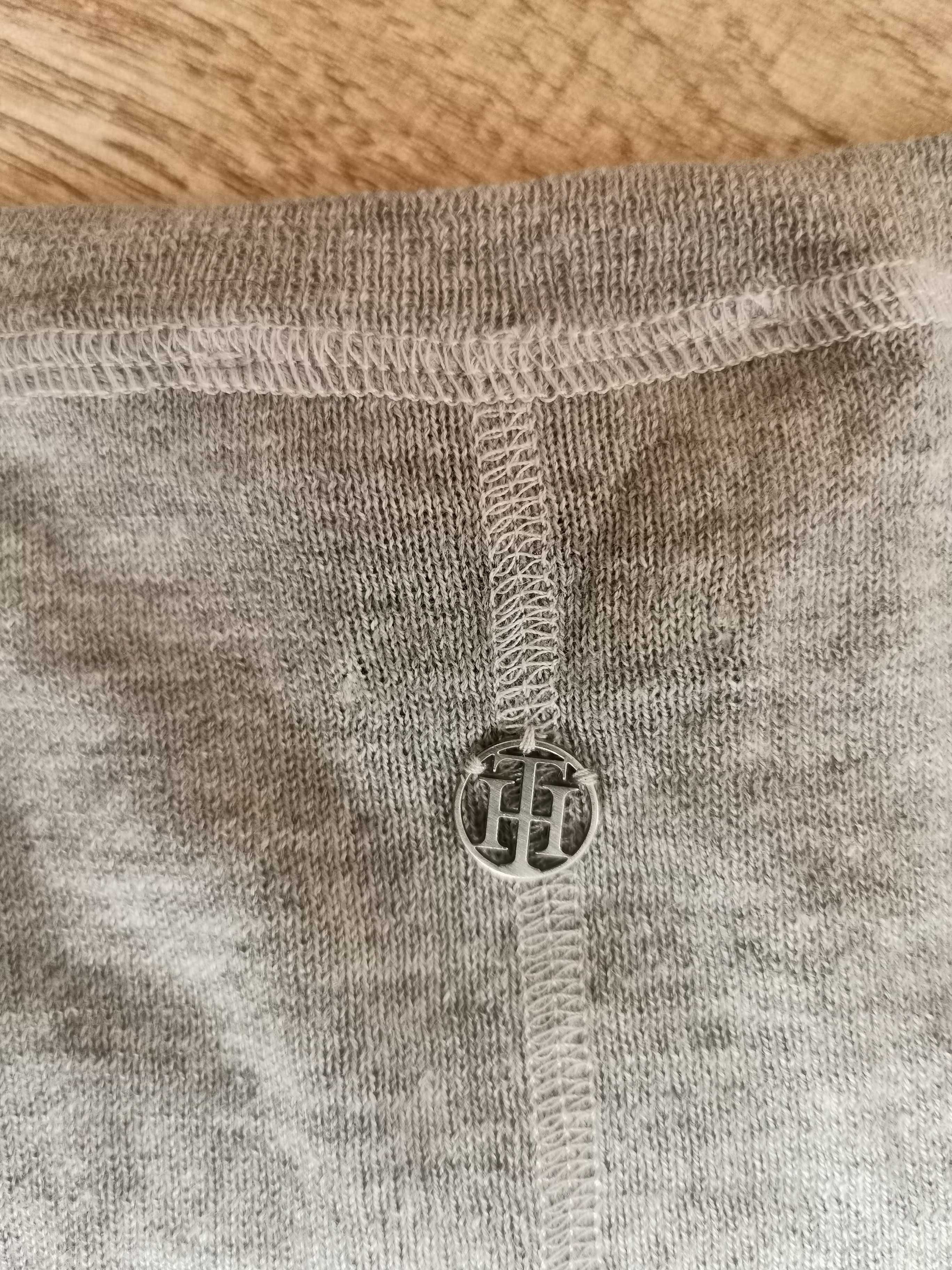 Cienki sweter kaszmir Tommy Hilfiger szary XL