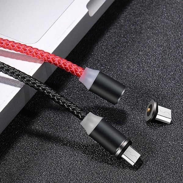 Usams Kabel Magnetyczny Micro USB 1M 2.1A Pleciony - Czerwony