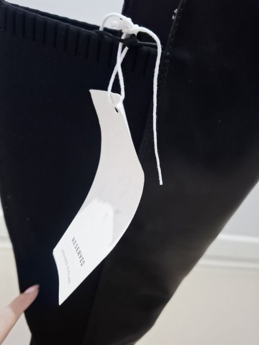 Czarne klasyczne buty zimowe jesienne reserved nowe kozaki 37