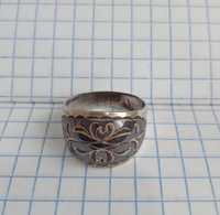 Перстень Кольцо р17 чернь 875 Кубачи серебро с чернью