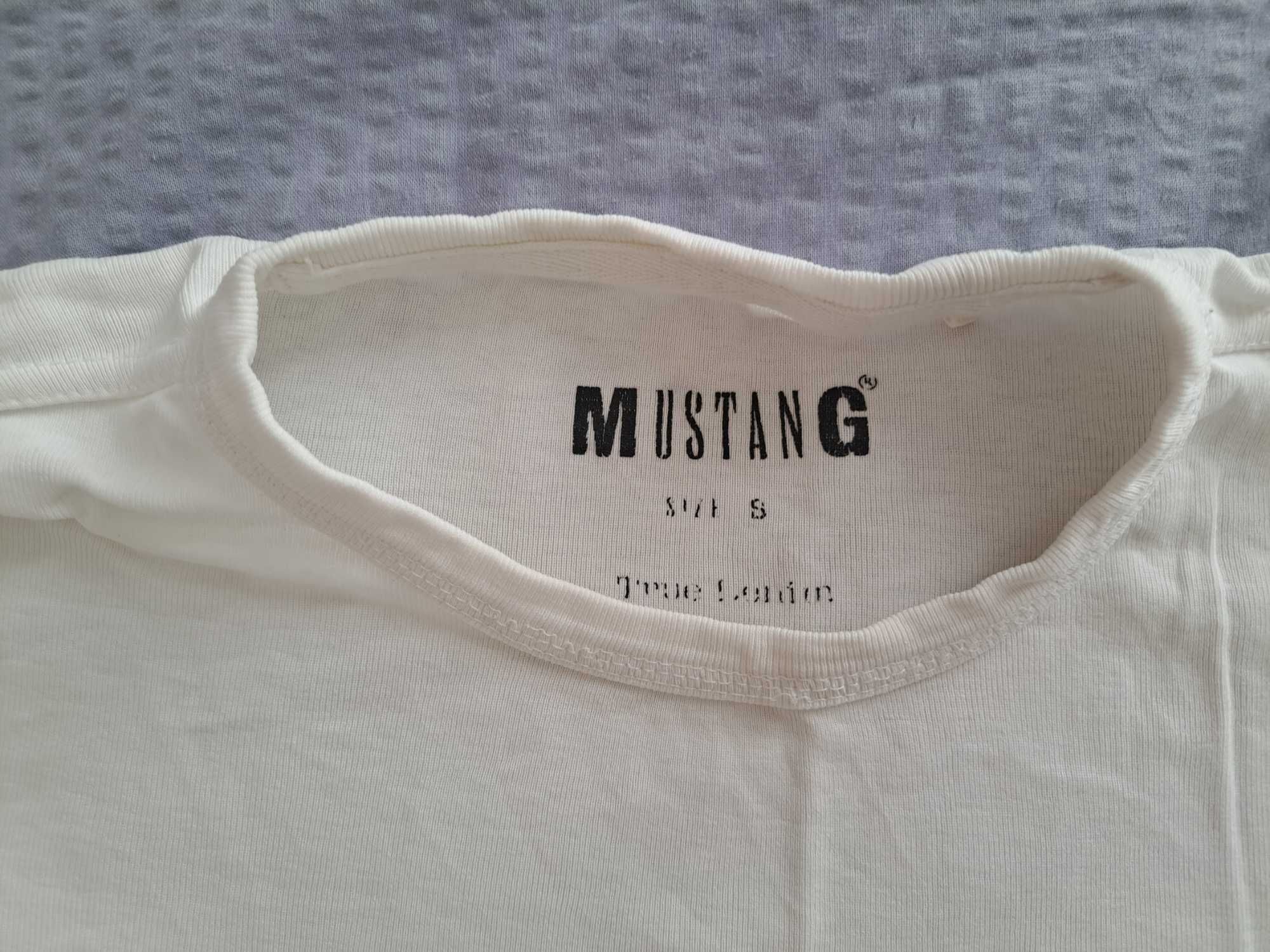 Koszulka, T-shirt, męski Mustang biała
