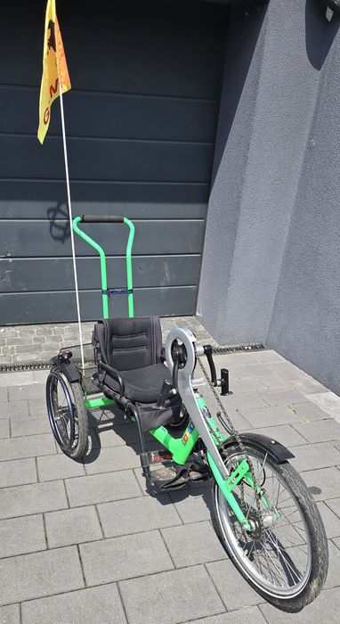 Rower trójkołowy dla niepełnosprawnych napęd ręczny GTM Blackbird Juni