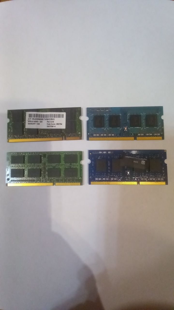 Оперативная память к ноутбуку ddr2 1gb, ddr3 4gb, ddr3 4gb