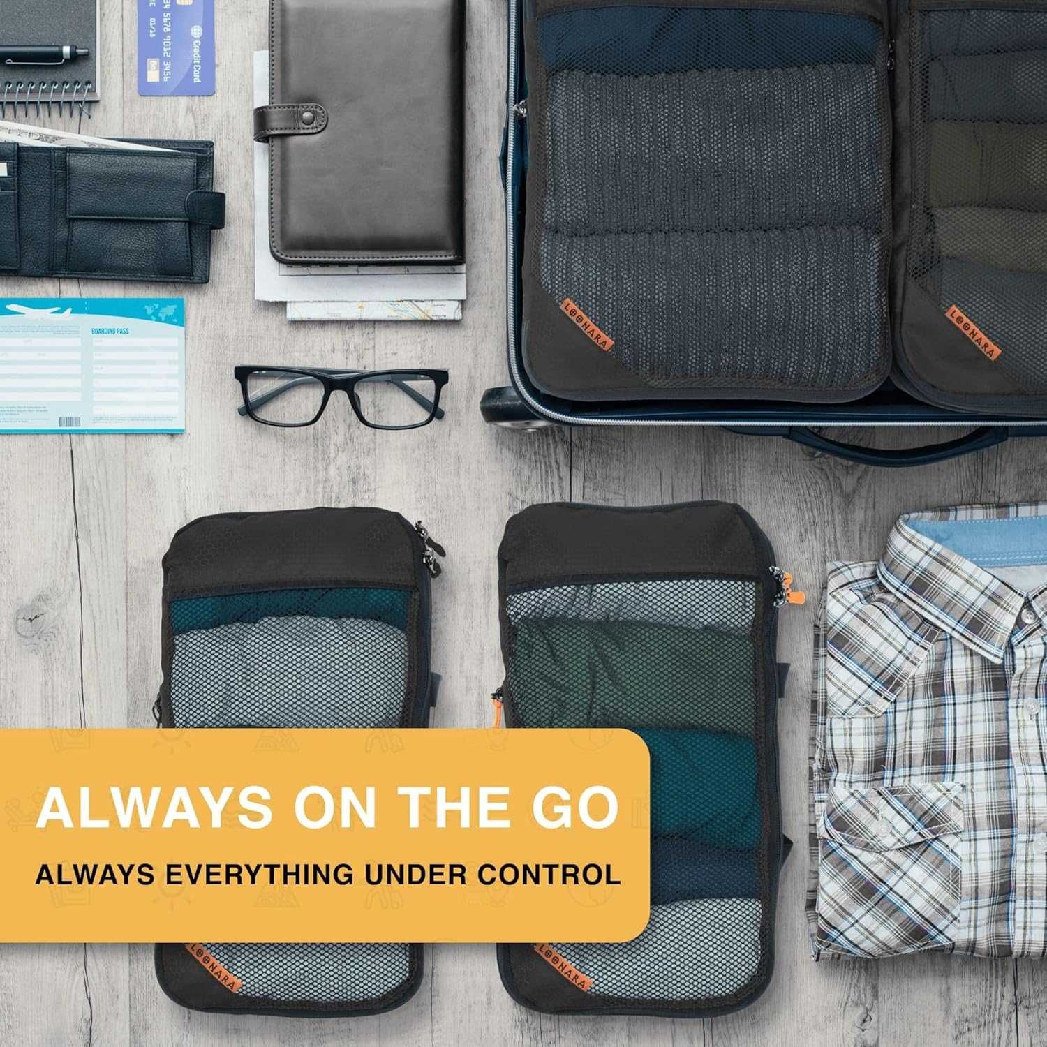 Loonara Compression Packing Travel Cubes - Set of 4