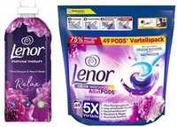 Kapsułki do prania kolorów Lenor Amethyst 49 szt+płyn do płukania