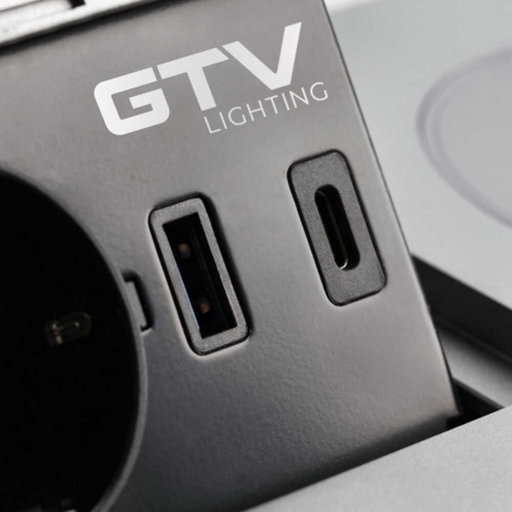 АКЦІЯ! Чорний Подовжувач втроювальний AVARO PLUS USB +C + безпровідна