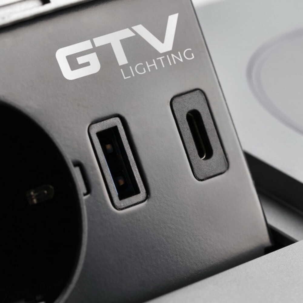 Подовжувач втроювальний GTV AVARO PLUS USB A+C WC 5W провід 1,5м новий