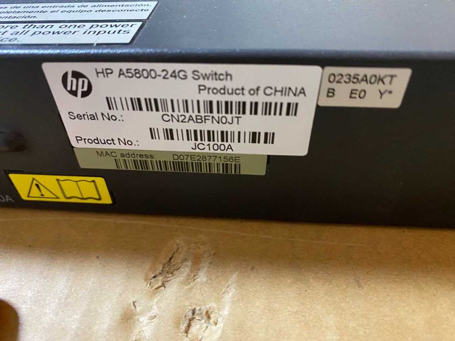 Коммутатор HP SWITCH 24X 1GBIT + 4X SFP+ 10GBIT (A5800-24G)