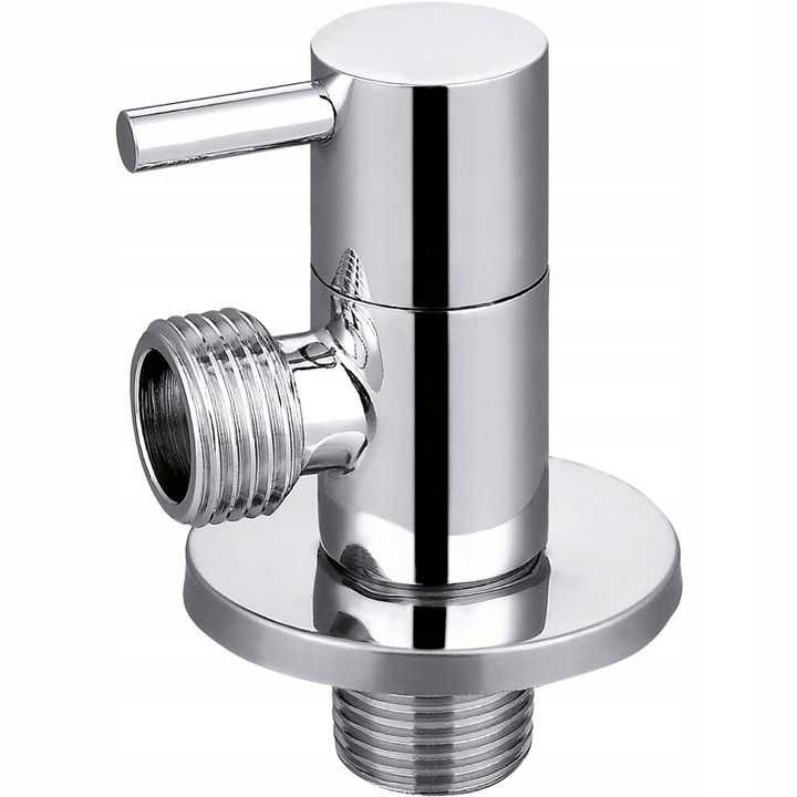 Zawór kurek kątowy do umywalki baterii chrom 1/2"x1/2" Invena