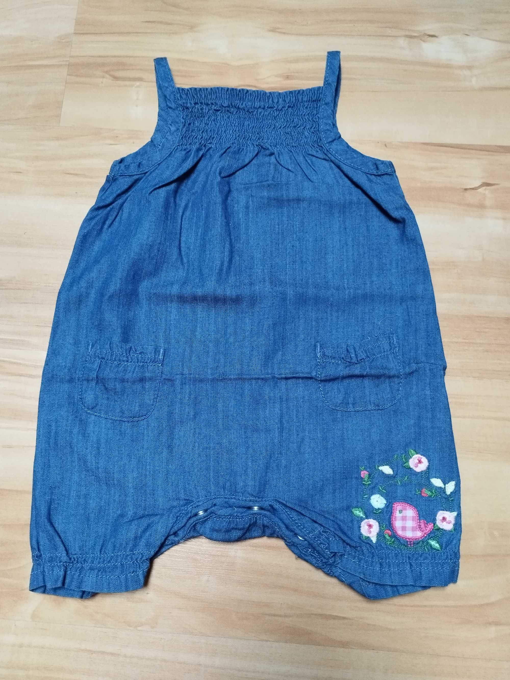 Rampers 68 na ramiączka 100% Bawełna denim