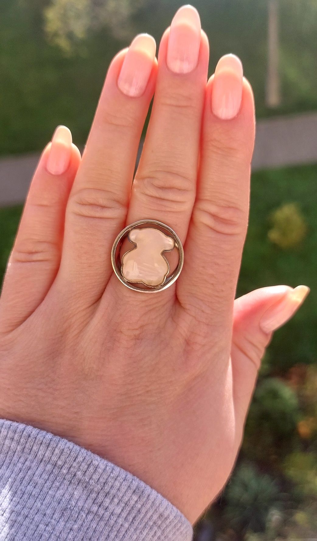 srebrny pierścionek Tous Camille Różowy kwarc