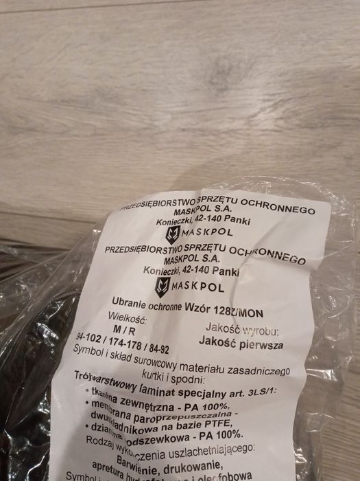 Goretex wojskowy kpl z polarem ubranie ochronne