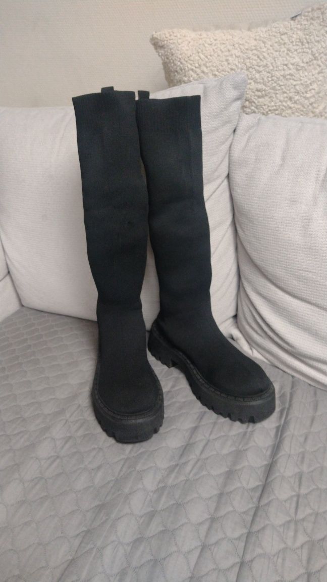 Buty skarpety kozaki na platformie wiosna jesień r.40