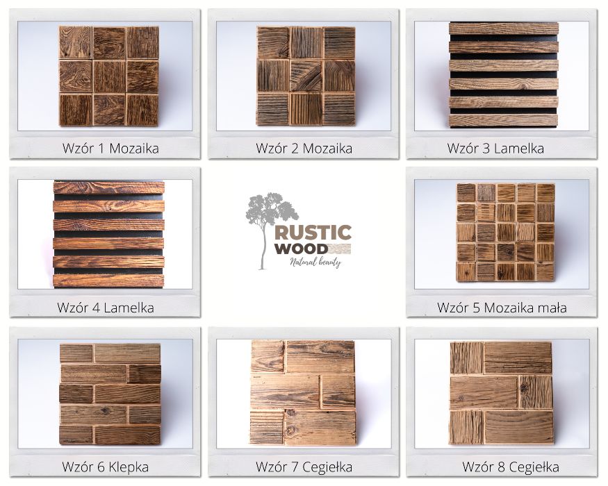 Promocja! Panele ścienne drewniane KLEPKA 6 stare drewno 3D 1szt.