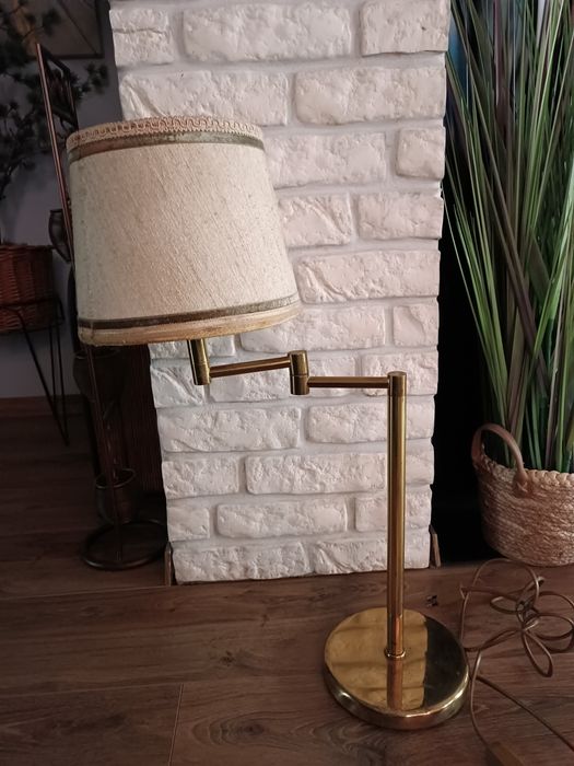Lampa Vintage mosiężna biurkowa do gabinetu