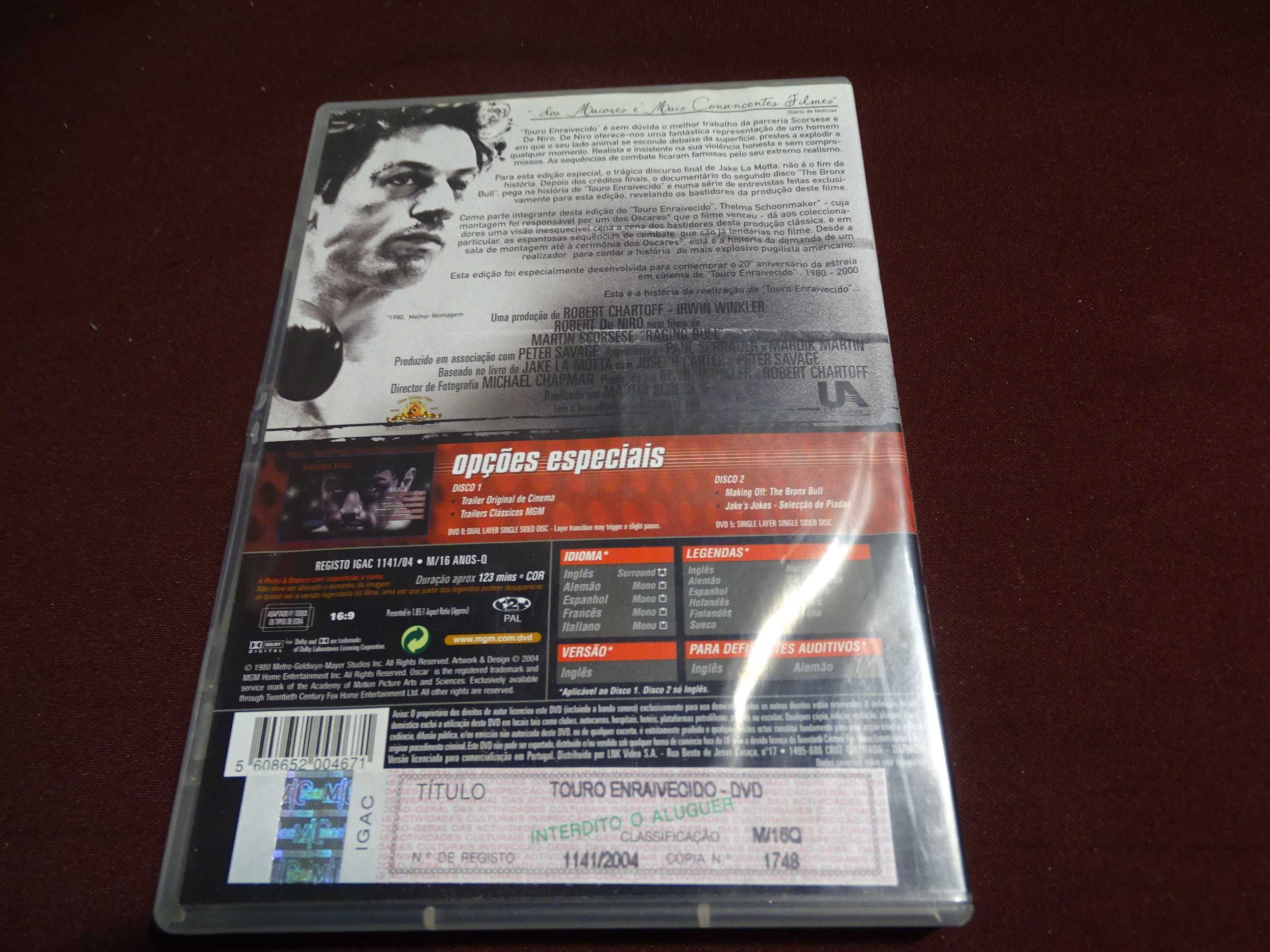 DVD-Touro enraivecido/Robert De Niro-Edição 2 discos