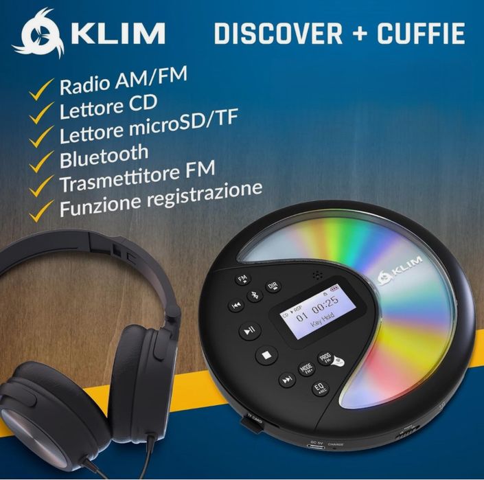Discman Cd przenośny Cd Usb Bluetooth Fm Karta Sd