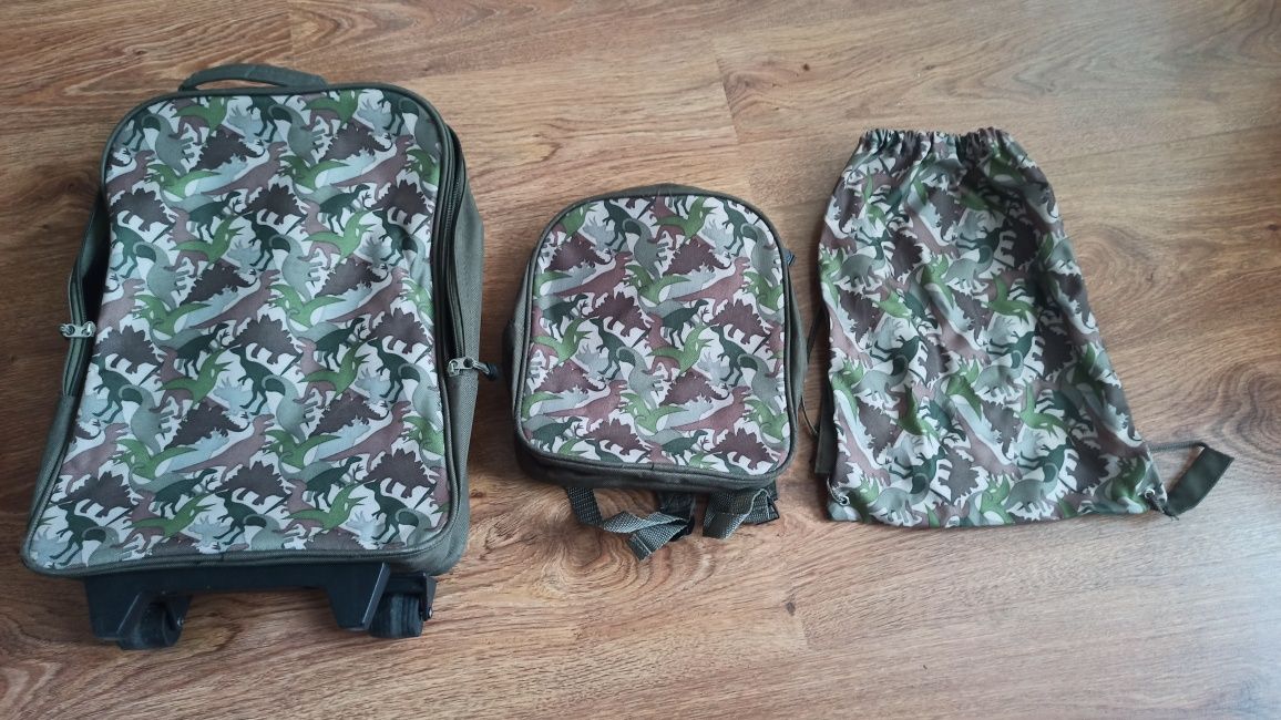 Набір для подорожей дитячий валіза рюкзак динозаври
