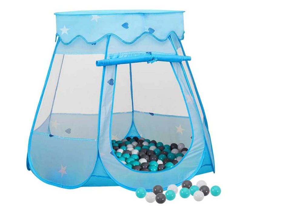 Namiot do zabawy z 250 piłeczkami, niebieski
