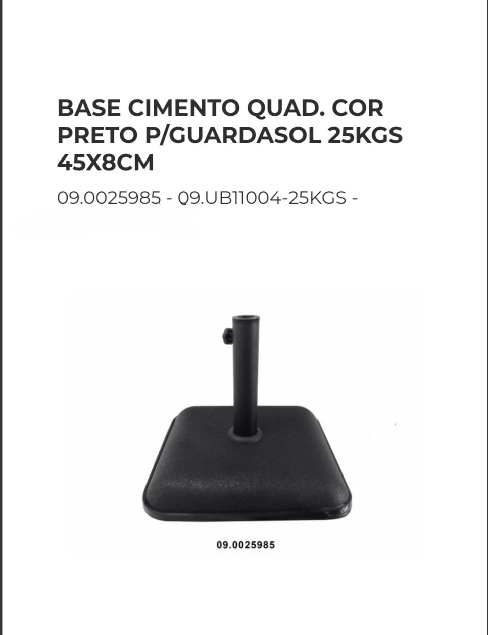 Guarda-sóis Jardim 4mts (400cms)