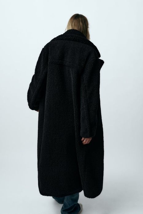 Шубка тедді Zara чорна розмір XS