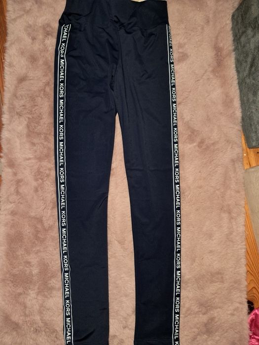Michael Kors legginsy leginsy Śląskie materiał logowane z lampasem gra