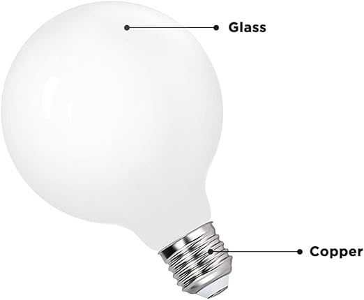 Duże Żarówki LED ENUOTEK E27 6W 680Lm G95 zimna biel 3 sztuki, 9,5 cm