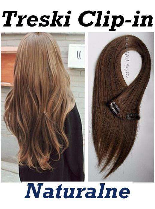 Treski CLIP-IN Naturalne 60 cm NOWOŚĆ doczepiane włosy