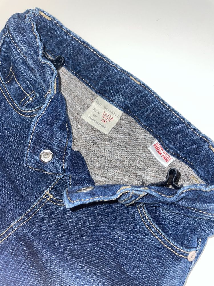 Zara jeansy spodnie ocieplane bawełna 12-18 86