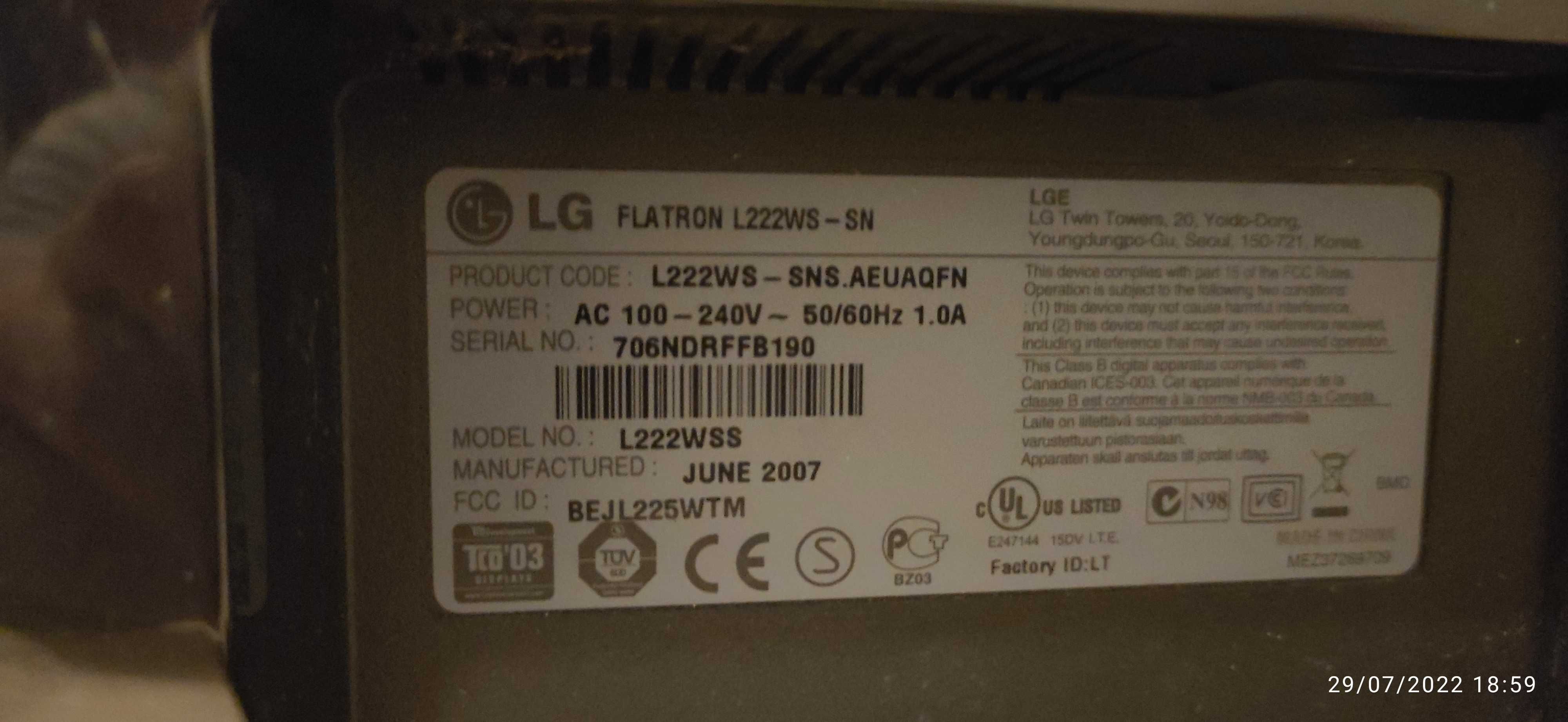 Monitor de computador LG 22'