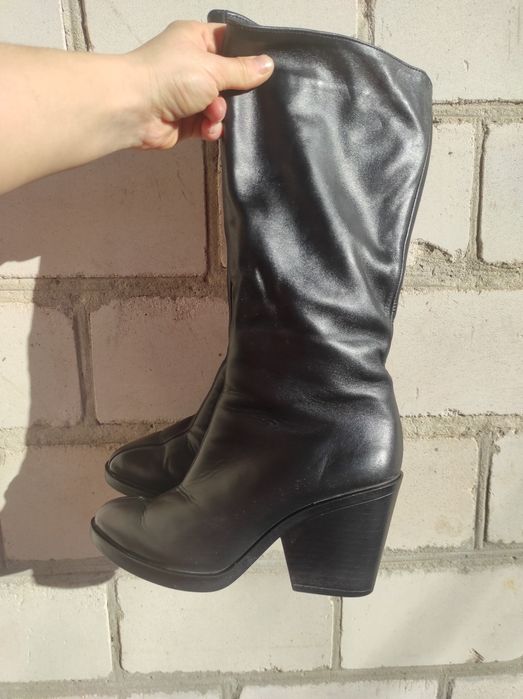 Сапоги, ботінки , зимове шкіряне жіноче взуття, казаки , ботфорди