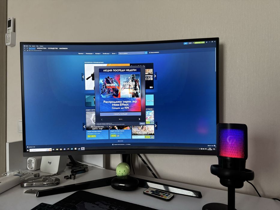 Продам монітор Самсунг C27JG54QQI (вигнутий)